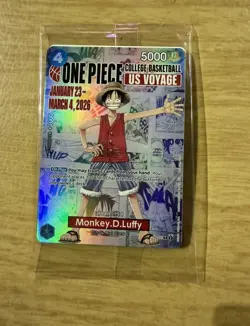 One Piece Monkey D. Luffy College Basketball SEALED Promo Card & Poster RUTGERS - Image 5