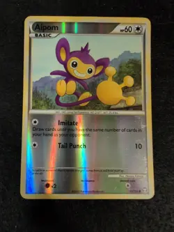 Aipom 55/102 2010 Triumphant Set Pokemon Card Common - Reverse Holo - Image 1