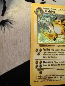 Pokemon TCG Base Set Raichu Holo Card 14/102 Unlimited Holo Rare - Image 2