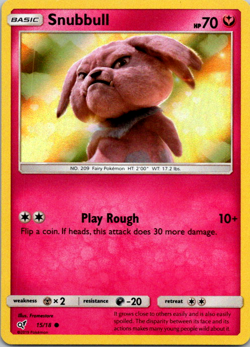 Snubbull Detective Pikachu 15/18 Holo Common Pokemon Card NM - Image 1