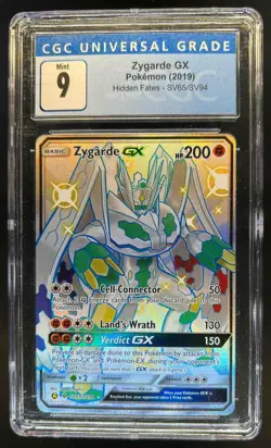2019 Pokemon SM Hidden Fates Zygarde GX #SV65/SV94 CGC 9 - Image 1