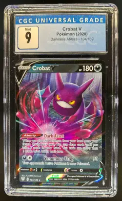 2020 Pokemon SWSH Darkness Ablaze Crobat V #104/189 CGC 9 - Image 1