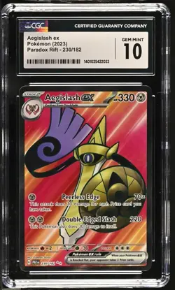 Pokemon TCG Aegislash ex Paradox Rift 230/182 Holo Ultra Rare CGC 10 - Image 1