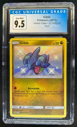 2019 Pokemon SM Hidden Fates Gible #SV38/SV94 CGC 9.5 - Image 1