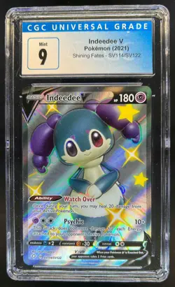 2021 Pokemon SWSH Shining Fates Indeedee V Shiny Vault #SV114/SV122 CGC 9 - Image 1