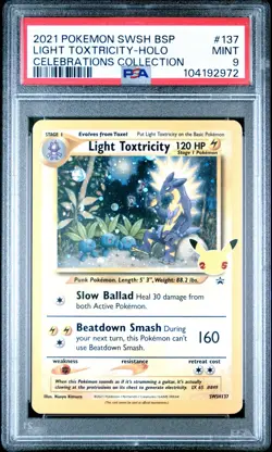 2021 Pokemon SWSH Promo Celebrations Light Toxtricity #137 PSA 9 MINT - Image 1