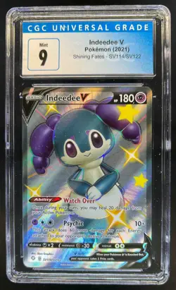 2021 Pokemon SWSH Shining Fates Indeedee V Shiny Vault #SV114/SV122 CGC 9 - Image 1