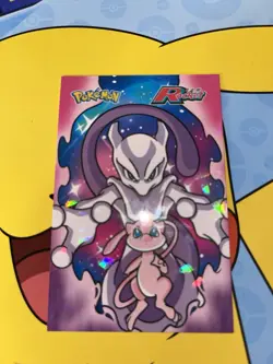 Mew & Mewtwo - Cracked Ice Holo - Team Rocket Card Database - Pokemon Card - Image 1