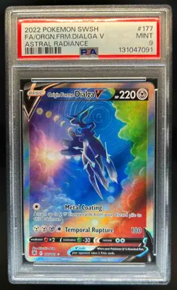 2022 Pokemon Sword & Shield Astral Radiance Origin Forme Dialga V #177/189 PSA 9 - Image 1