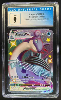 2021 Pokemon SWSH Shining Fates Lapras VMAX Shiny Vault #SV111/SV122 CGC 9 - Image 1
