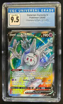 2020 Pokemon SWSH Champion's Path Galarian Cursola V Holo FA #071/073 CGC 9.5 - Image 1
