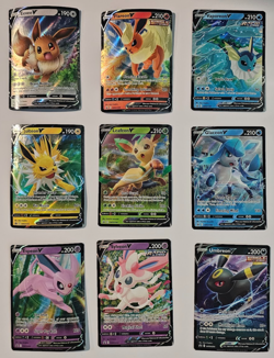 Eevee Evolutions V Promo Complete SWSH 9 Card Set Eeveelutions Pokemon HP - DMG - Image 1