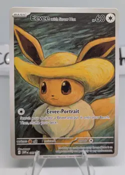 Pokemon Eevee With Straw Hat Van Gogh Art Style Custom Card - Image 1