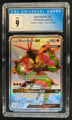 2019 Pokemon SM Hidden Fates Buzzwole GX #SV68/SV94 CGC 9 - Image 1