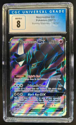 2017 Pokemon Sun & Moon Burning Shadows Necrozma GX #134/147 CGC 8 - Image 1
