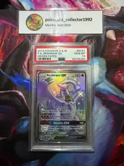 2019 Pokemon Hidden Fates SHINY RESHIRAM GX SV51/SV94 PSA 10 GEM MINT - Image 1