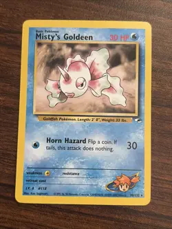 Pokemon TCG Misty’s Goldeen Gym Heroes Set 30/132 Unlimited Rare - Image 1