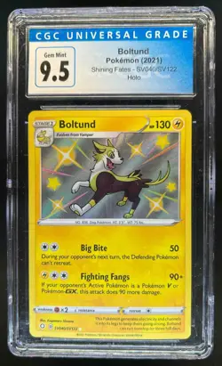 2021 Pokemon SWSH Shining Fates Boltund Shiny Vault #SV040/SV122 CGC 9.5 - Image 1
