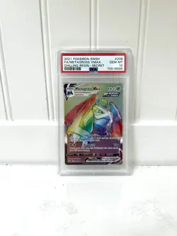 Pokemon PSA 10 Gem Mint Rainbow Metagross VMAX 208/198 Chilling Reign - Image 1