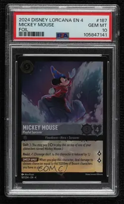 2024 Disney Lorcana Ursula's Return 4 Foil Rare Mickey Mouse #187 PSA 10 - Image 1