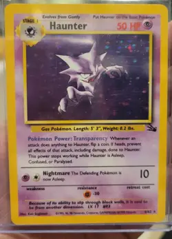 Pokemon TCG Haunter Fossil Unlimited 1999 6/62 Holo Rare MP See Pics T203 - Image 1