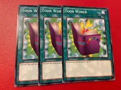 3x Toon World 1st edition YuGiOh MIL1-EN042 Pack Fresh - Image 1