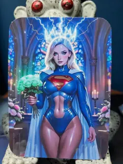 1/1 Only 1 Made Supergirl Blue Outfit Wedding Roses Southern Customs Waifu Card - Image 1