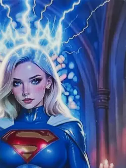 1/1 Only 1 Made Supergirl Blue Outfit Wedding Roses Southern Customs Waifu Card - Image 3