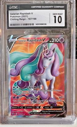 Galarian Rapidash V 167/198 Chilling Reign Pokemon Card CGC 10 GEM MINT - Image 1