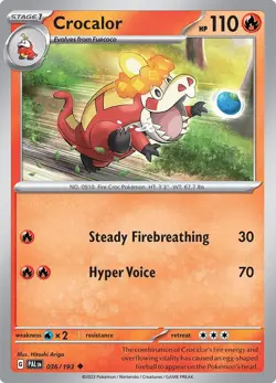 Crocalor - SV02: Paldea Evolved 036/193 NM English Pokemon Card - Image 1