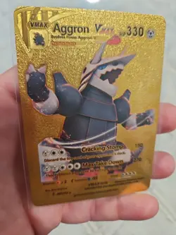 Aggron Vmax Gold Foil Fan Art Vinyl Textured Collector Pokemon Card - Image 4