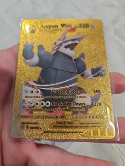 Aggron Vmax Gold Foil Fan Art Vinyl Textured Collector Pokemon Card - Image 5