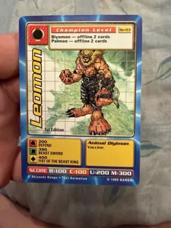 Leomon Bo-03 - 1st Edition Digimon Card Game 1999 Bandai - LP - Image 1