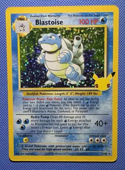 Pokemon Blastoise 2/102 Celebrations Classic Collection Holo Card TCG English - Image 1