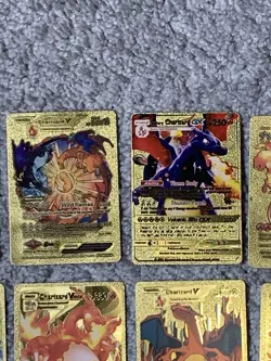 Set of 15 Charizard V, VMax, GX &More Gold Foil Fan Art Cards - Image 3