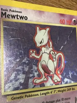 1999 Pokemon TCG Mewtwo Base Set Holo Unlimited Rare Card - Image 3