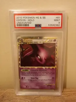 Pokemon Espeon 81/90 HGSS Undaunted Prime Ultra Rare Holo - PSA 9 MINT - Image 1