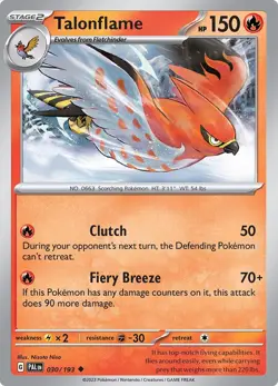 Talonflame SV02: Paldea Evolved 030/193 NM English Pokemon Card - Image 1