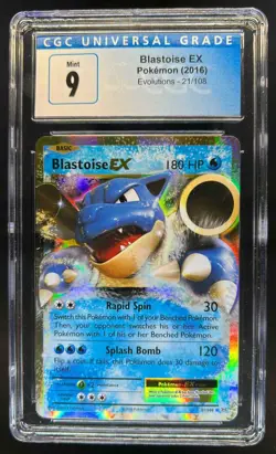 2016 Pokemon XY Evolutions Blastoise Holo #21/108 CGC 9 - Image 1