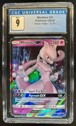 2019 Pokemon SM Hidden Fates Mewtwo GX #31/68 CGC 9 - Image 1