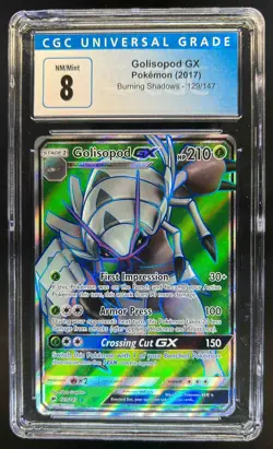 2017 Pokemon Sun & Moon Burning Shadows Golisopod GX #129/147 CGC 8 - Image 1