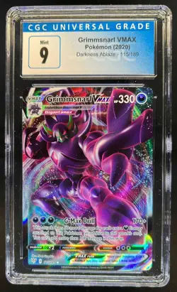 2020 Pokemon SWSH Darkness Ablaze Grimmsnarl VMAX #115/189 CGC 9 - Image 1