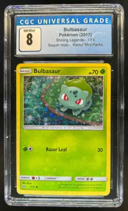 2017 Pokemon Shining Legends Bulbasaur #1/73 CGC 8 - Image 1