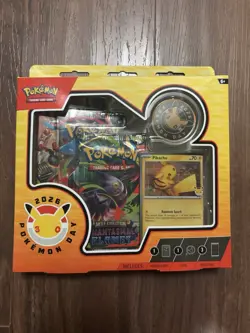 New Sealed Pokemon Day 2026 Collection, 3 Packs & Pikachu Promo In hand - Image 1