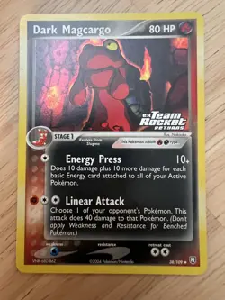 Pokemon Dark Magcargo 38/109 ex Team Rocket Returns Reverse Holo Stamp LP - Image 1