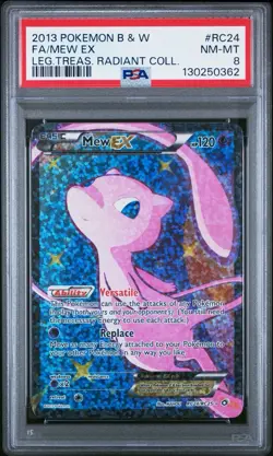 2013 Pokemon Legendary Treasures #RC24 Mew EX Full Art Radiant Collection PSA 8 - Image 1