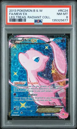 2013 POKEMON B&W LEGEND TREASURES RADIANT COLLECTION #RC24 FULL ART/MEW EX PSA 8 - Image 1