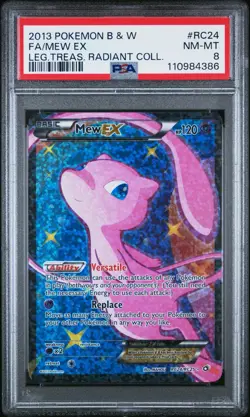 Pokemon Mew EX Radiant Collection Legendary Treasures RC24/RC25 PSA 8 NM-MINT - Image 1