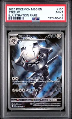 2025 POKEMON MEG EN-MEGA EVOLUTION ILLUSTRATION RARE #150 STEELIX PSA 9 - Image 1