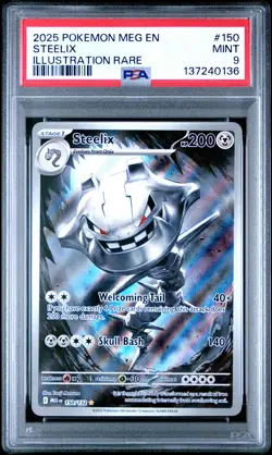 2025 POKEMON MEG EN-MEGA EVOLUTION ILLUSTRATION RARE #150 STEELIX PSA 9 - Image 1
